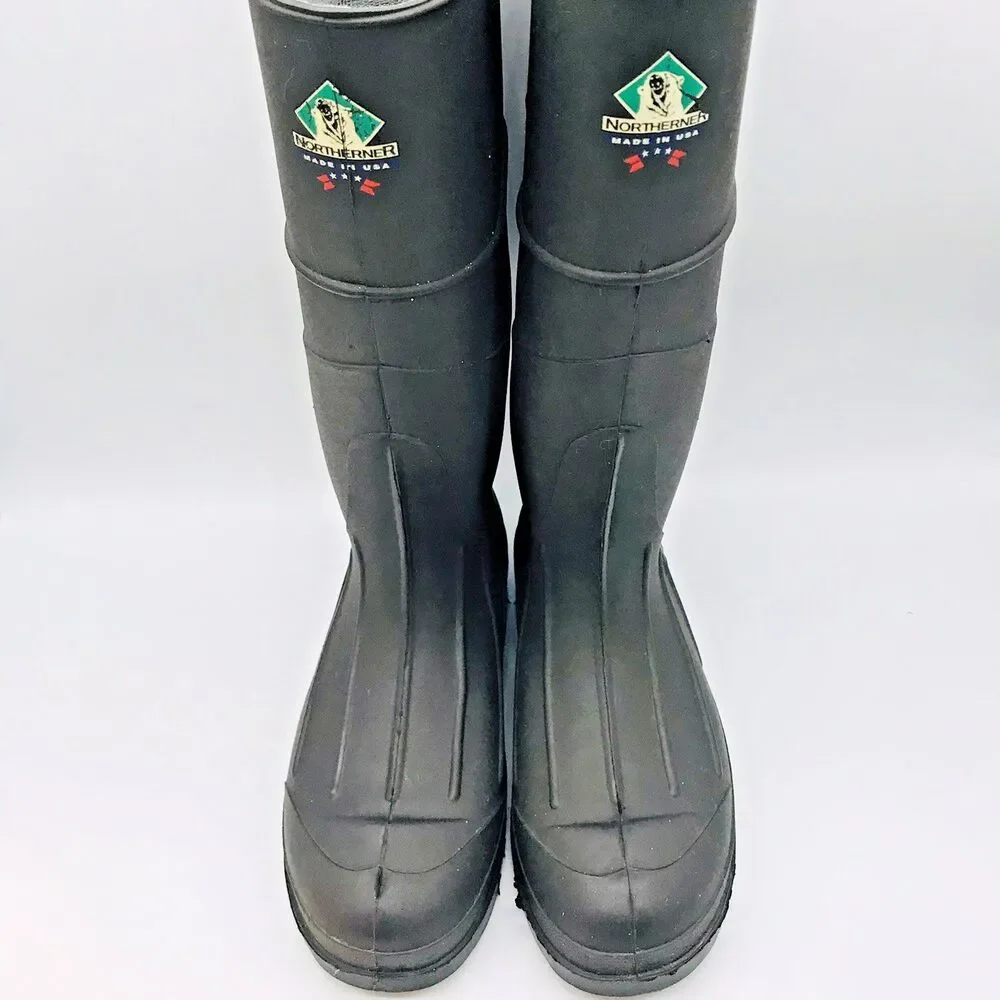 Northerner Waterproof Rubber Rain Boots Men 6 Women 8 Brown Chore Farm USA Made